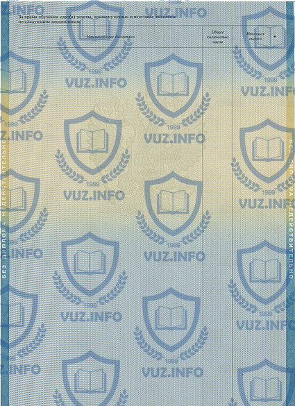 Приложение к диплому высшего образования 2009 года - ООО Знак г. Москва - 2 страница